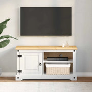 Mobile TV Corona Bianco 100 x 40 x 52 cm Pino massello
