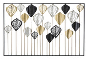 Pannello Lex 120x2,5x78,5 cm in Ferro Oro e Argento e Nero
