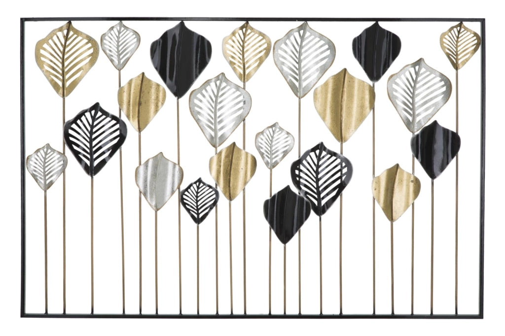 Pannello Lex 120x2,5x78,5 cm in Ferro Oro e Argento e Nero