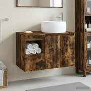 Set di mobili per il bagno 2 pz Rovere Fumo 3404099