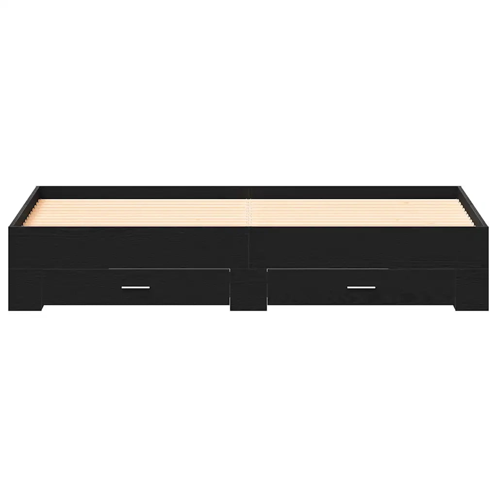 Struttura del letto-Giroletto Rovere Nero 180 x 200 cm Legno multistrato 779331