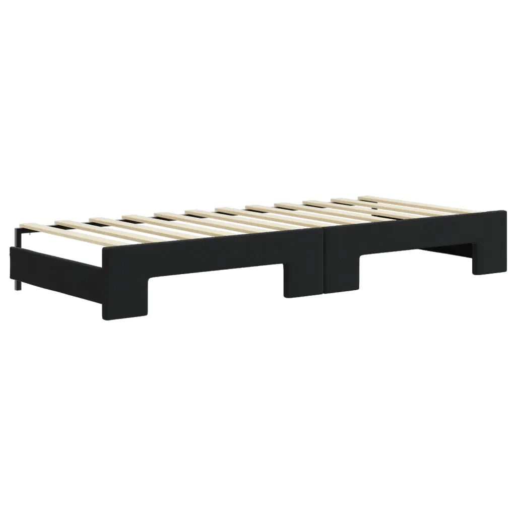 Divano Letto Estraibile con Cassetti-Sofa Letto-Daybed Nero 80x200 cm in Velluto 438948