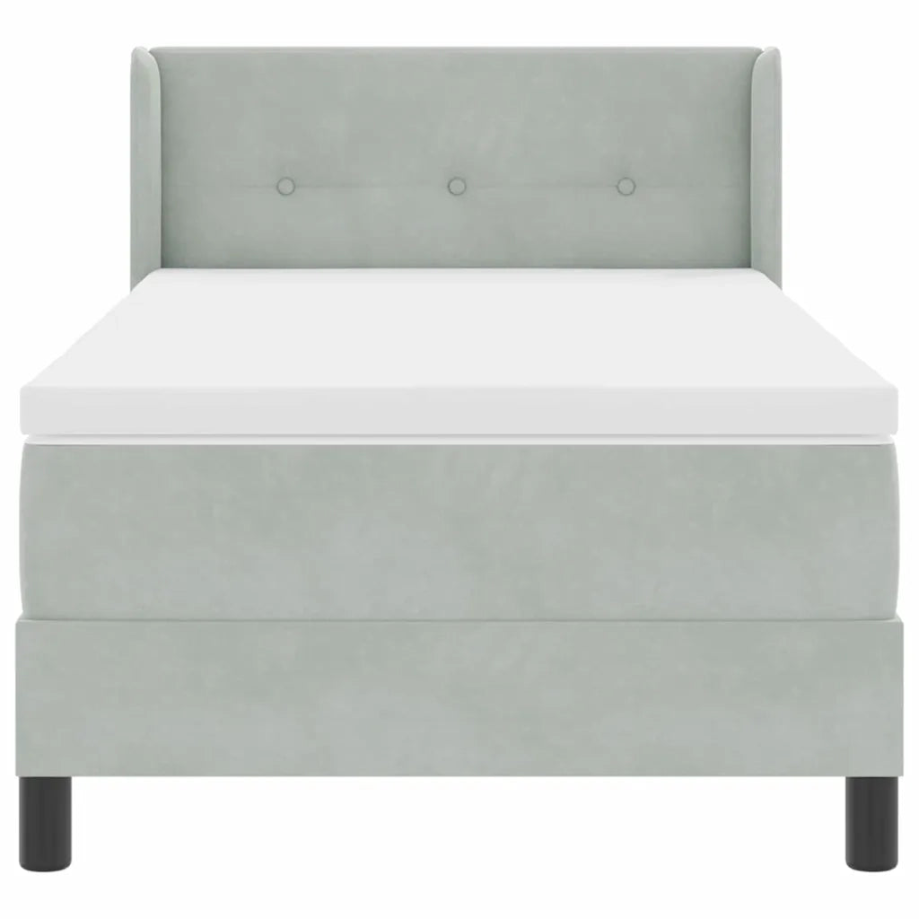 Letto a molle con testiera-Rete con Testiera Grigio chiaro 190 x 90 cm Poliestere 275367