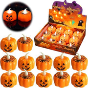 Decorazione di Halloween - LED candele pompa di calore per decorazione di Halloween - candele a batteria alimentate a vapore per decorazione di luce di Halloween - Mini luce 3D per il festival di Halloween - Luce calda bianca scintillante