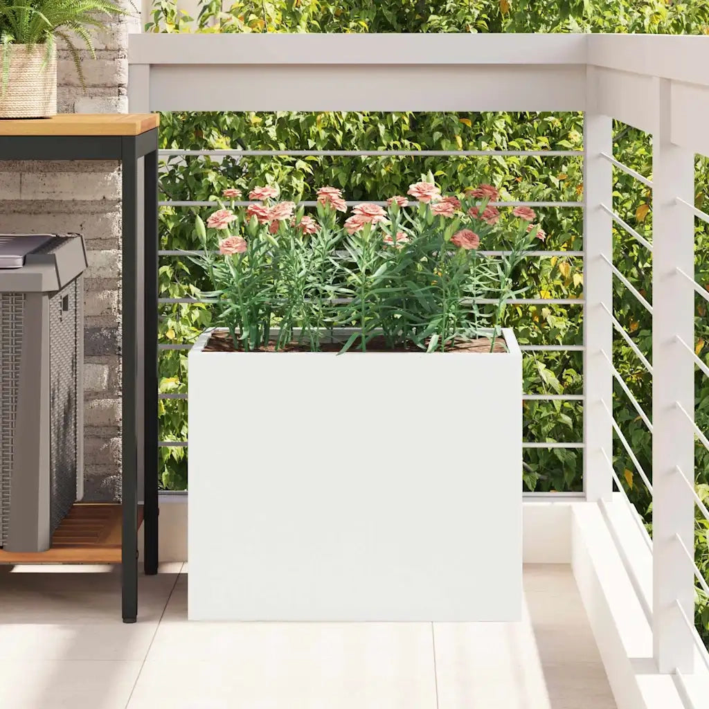 Vaso da giardino Bianco 50 x 32 x 40 cm 876351