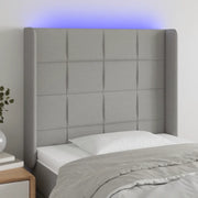 Testiera a LED-Testata con LED Grigio Chiaro 93x16x118/128 cm in Tessuto 433513