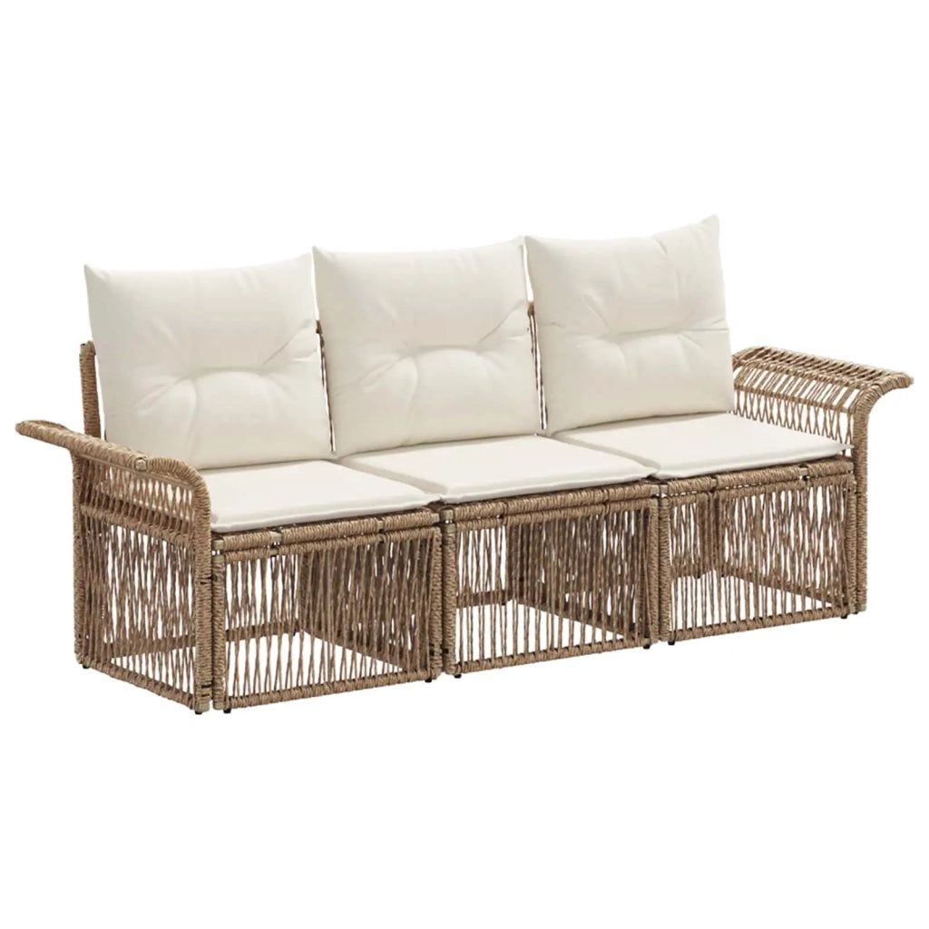 Set Divano da Giardino 3 pcs Beige polyrattan 3434748