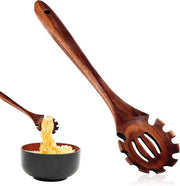 Spaghettilepel in legno 30 cm - Alta qualità spaghettitang - Pasta opscheplepel con denti - Noedeltang in legno con gancio di appoggio - Resistente al lavastoviglie - Per cucinare pasta - Accessori da cucina