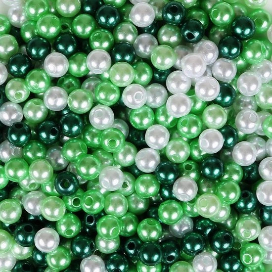 Collezione di perle in vetro 500 pezzi - Diametro 6 mm - Perline per gioielli - 4 colori - Materiale plastico