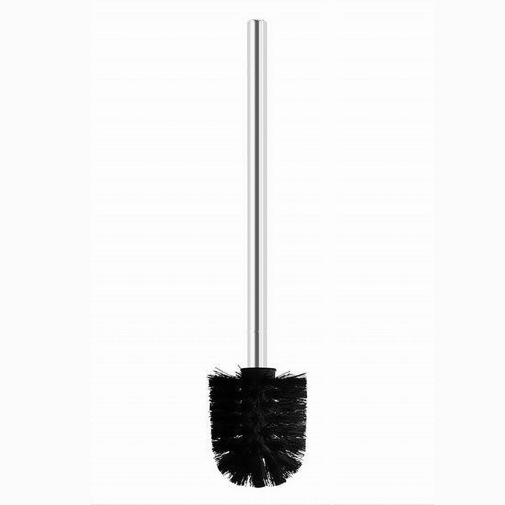 Trade Shop - Scopino Ricambio Scopettino Spazzola Wc Bagno Con Manico Acciaio Setole Nere 87146 -