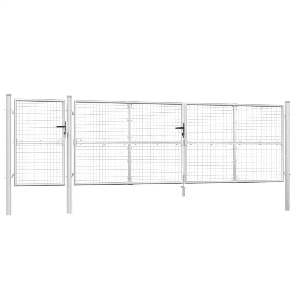 Cancello da Giardino in Rete Argento 500x175 cm Acciaio Zincato