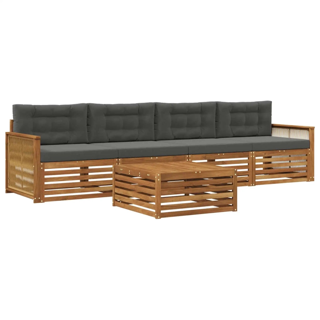 Set di divani da esterno 5 pz Naturale e Antracite 3383000