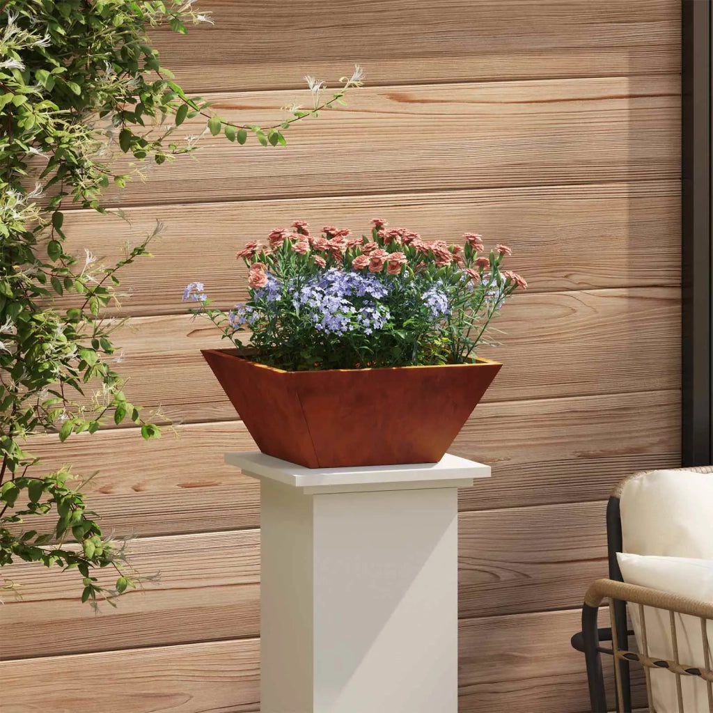 Fioriere | Cassetta per fiori | Vaso da giardino Ruggine 35 x 35 x 15 cm