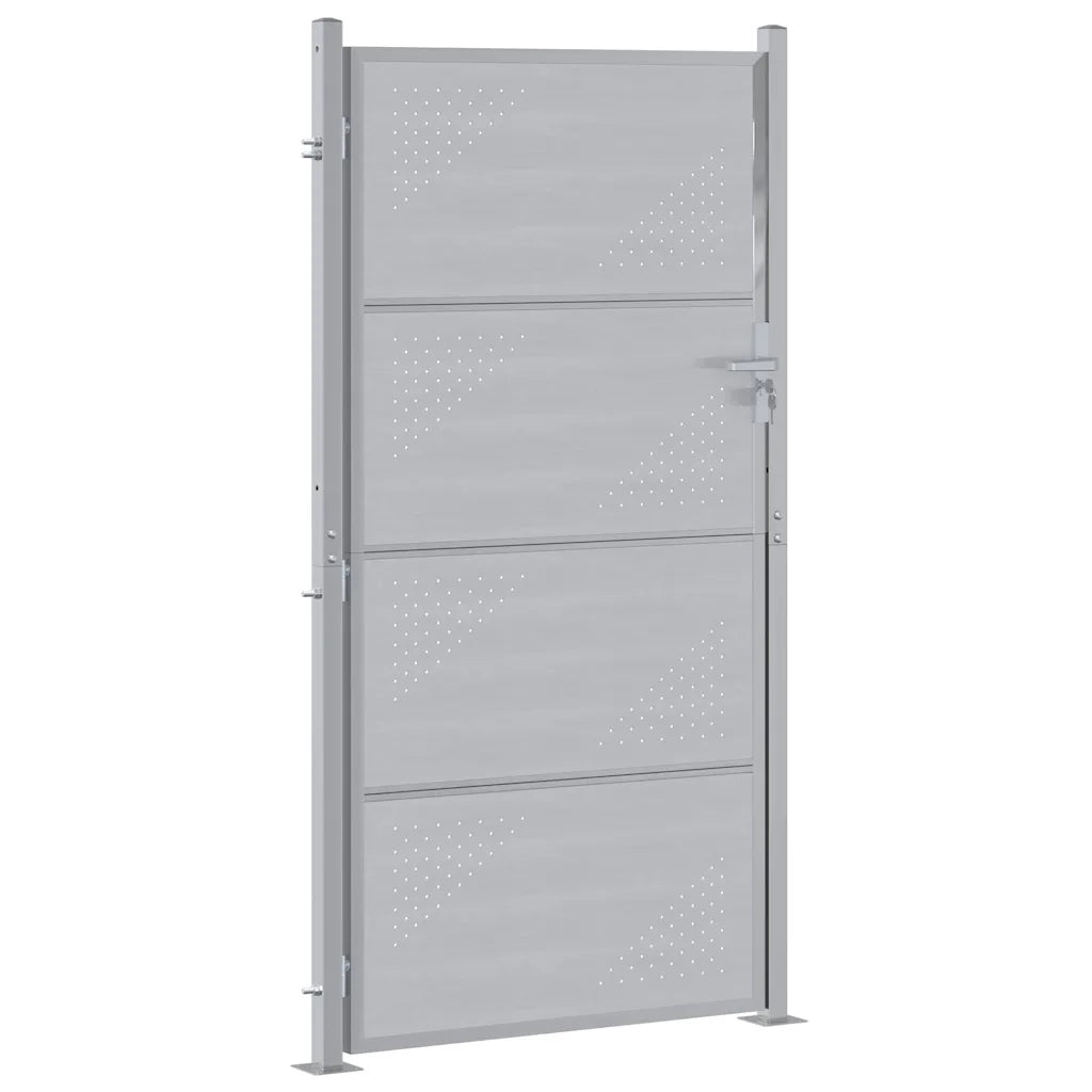 Cancello da giardino Argento 96 x 200 cm Acciaio inossidabile 3402589