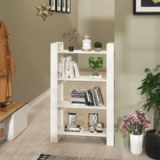 Libreria Divisorio-Scaffale per Libri-Mobile di Stoccaggio Bianco 80x35x125 cm Legno Massello di Pino