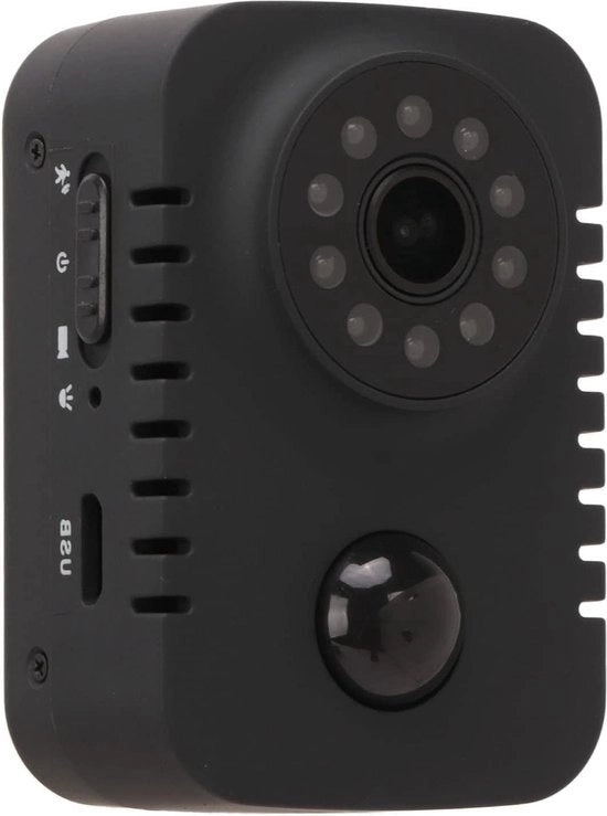 Custodia Body Videoregistratore 1080P Clip Indietro - Visione Notturna, PIR Registrazione Video - Angolo Visuale 120 Gradi - 8 Ore di Utilizzo - Carta di Memoria 128GB - Ricarica Automatica.