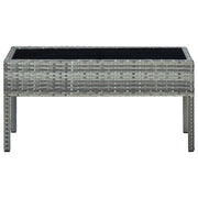 Tavolo da Giardino Grigio 75x40x37 cm in Polyrattan 45905