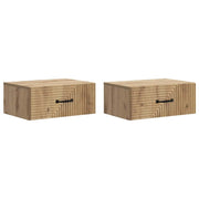Mobiletto da notte a muro con cassetto 2 pcs Rovere Artigianale
