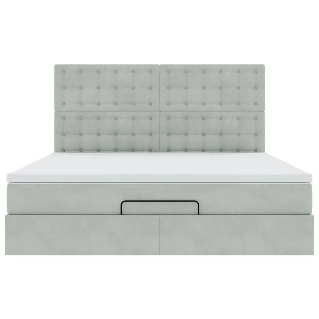 vidaXL Struttura Letto Pouf con Materassi 160x200 cm in Velluto
