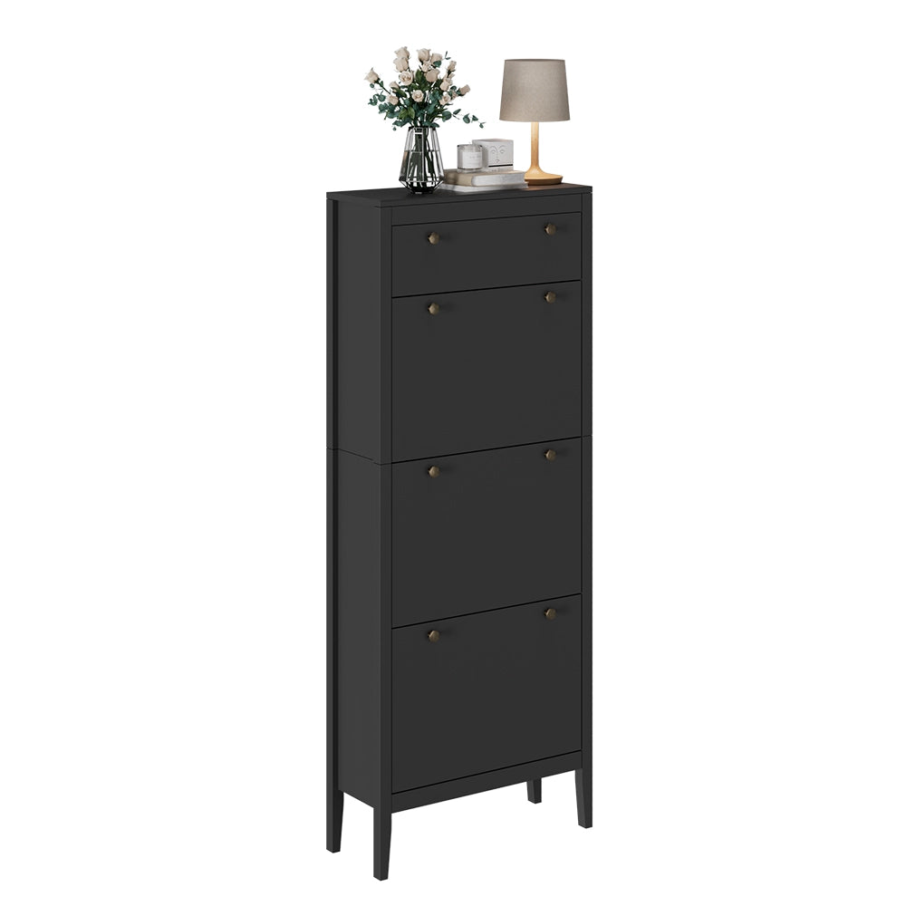 Vicco Armadio per le scarpe Nero 60 x 153 cm 3 scomparti