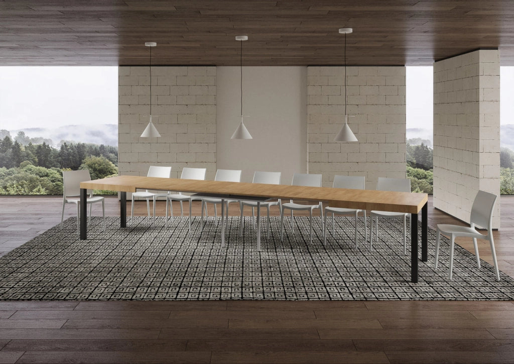 Tavolo Allungabile 140-400x90x77 cm Everyday Quercia Natura Gambe Antracite