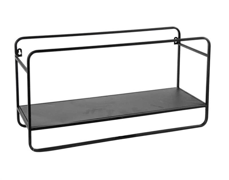 MENSOLA DA PARETE INDUSTRIAL IN METALLO 60X20X 30,5 CM COLORE NERO