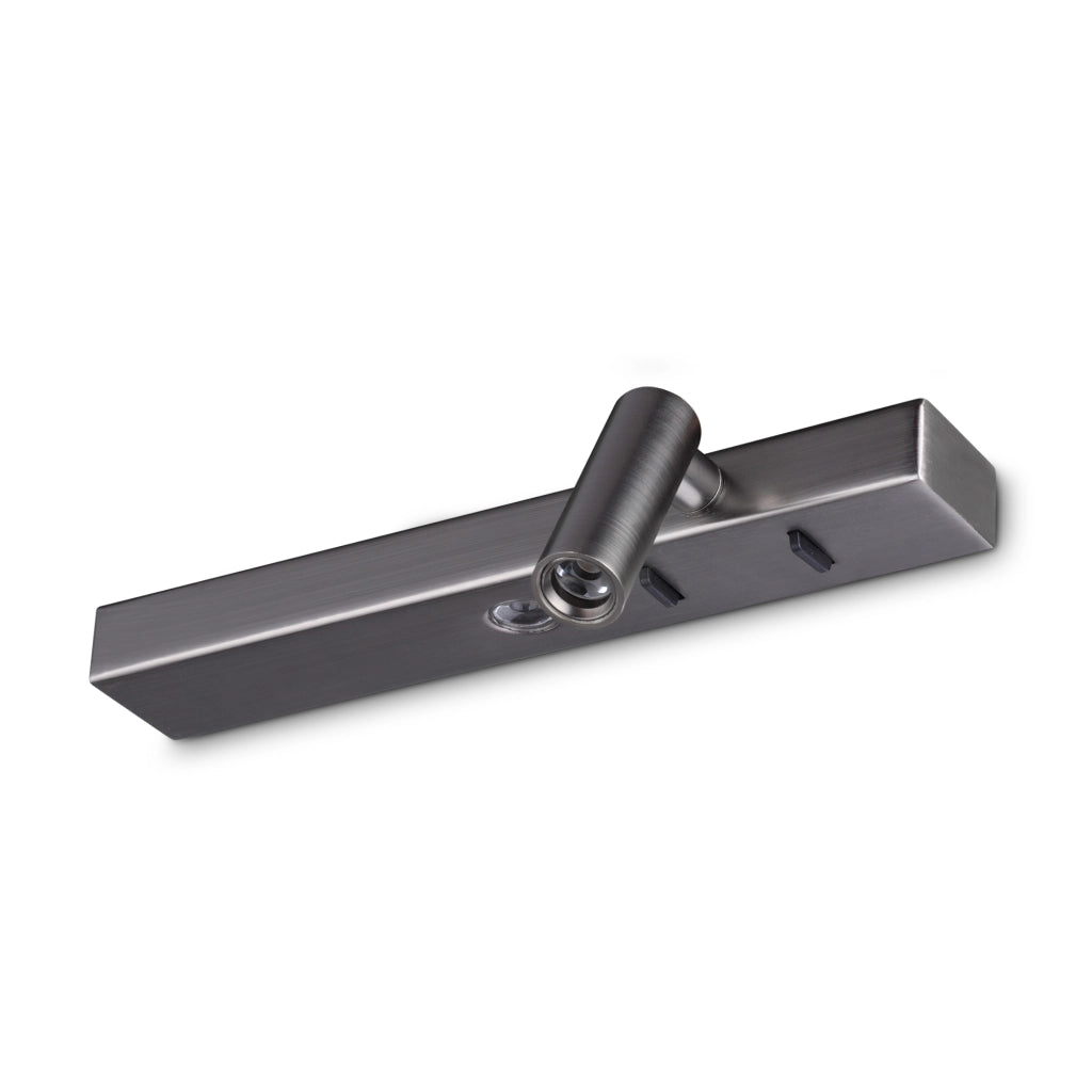 Applique Bonne Nuit 2 Luci Led Integrato Nickel Con Braccio Orientabile