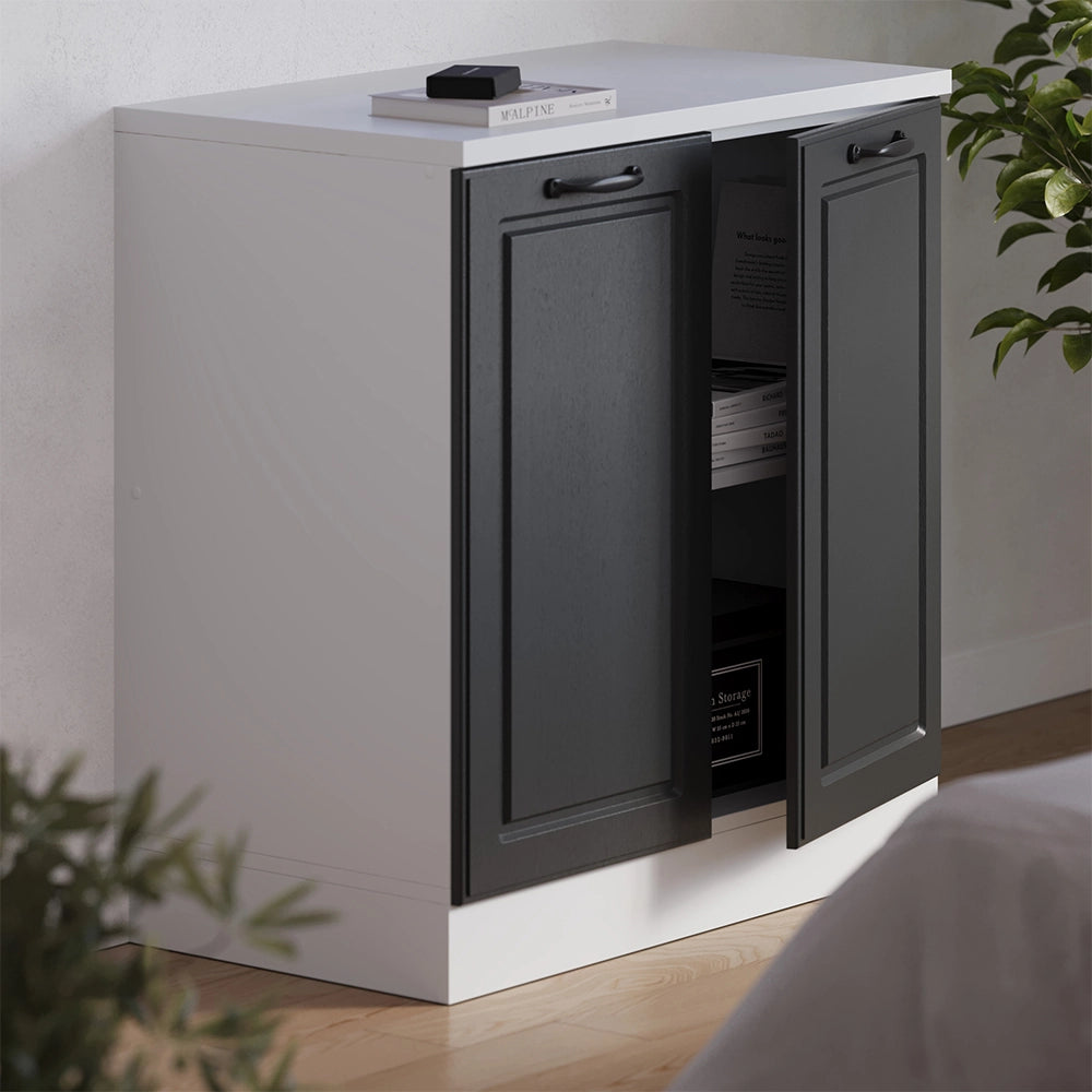 Mobile per mansarda Rion Antracite rustico/Bianco 80 x 83.8 cm senza inclinazione con 2 ante Vicco