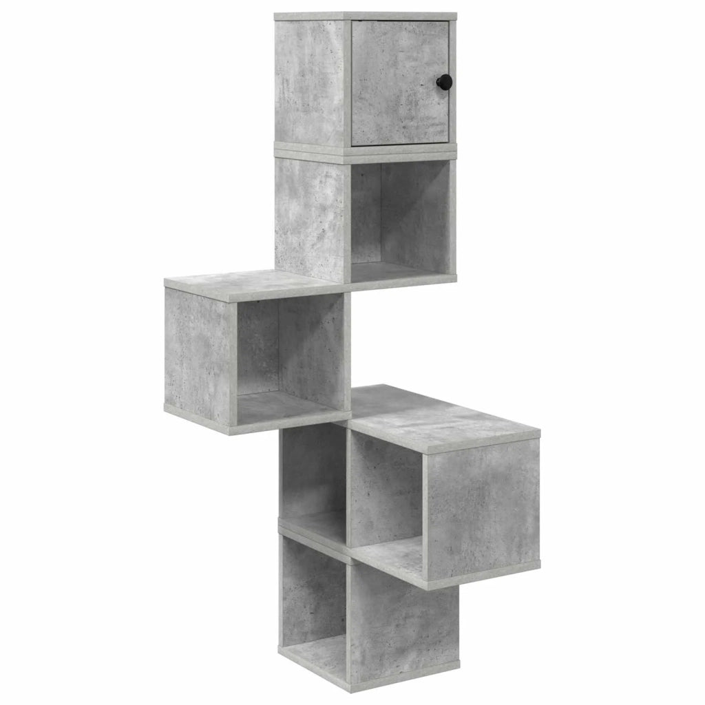 Mensola Angolare da Parete Grigio Cemento 48 x 48 x 120 cm 8012231