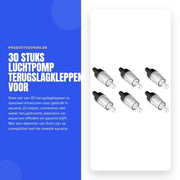 Kit di valvole di ritorno 30 pezzi - pompa a vuoto 4mm - accessori per acquario - 43x13mm - plastica - prevenzione del riassorbimento dell'acqua - accessori per acquario