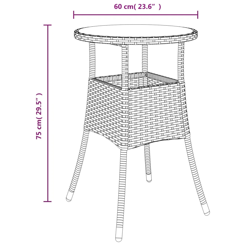 Set Bistrò da Giardino 5 pz con Cuscini in Polyrattan Marrone 3187413