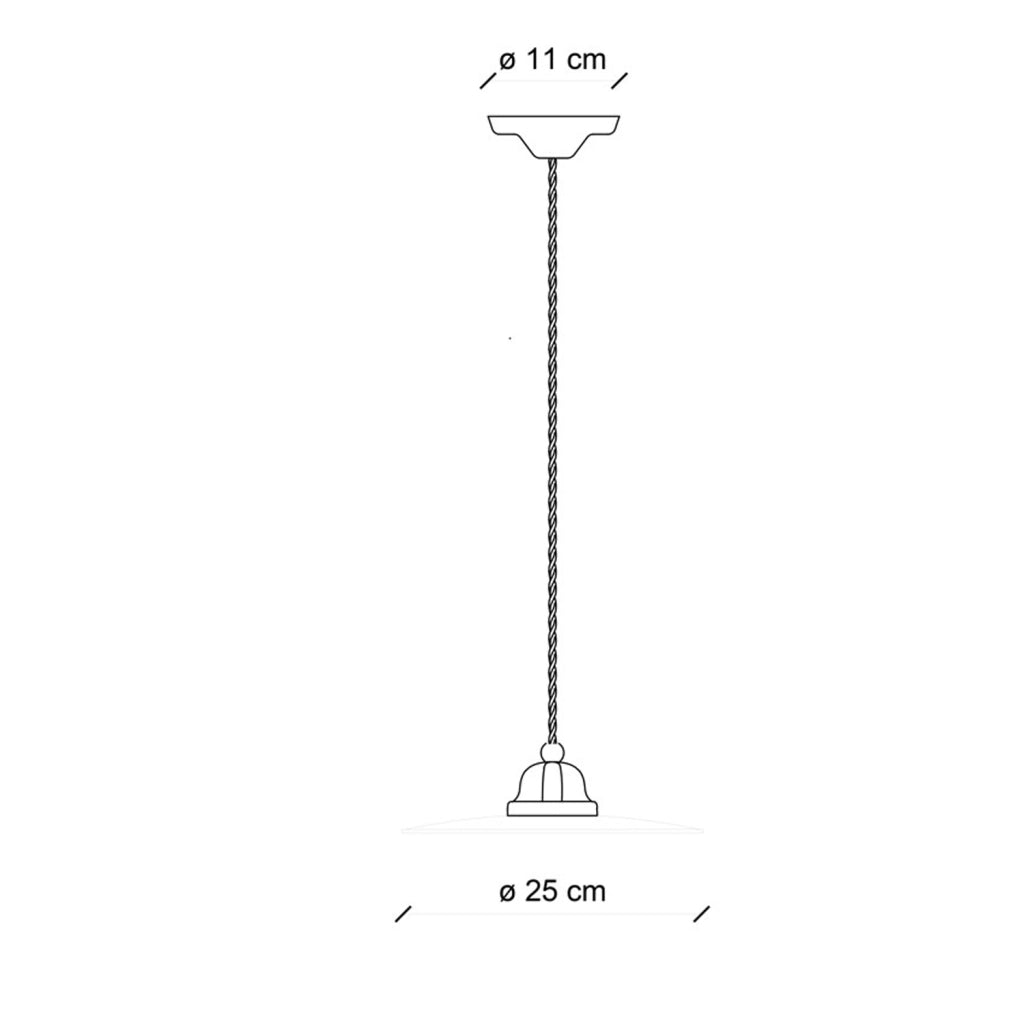 Lampadario Vintage B&W Metallo Smaltato Nero E Bianco 1 Luce E27 25Cm