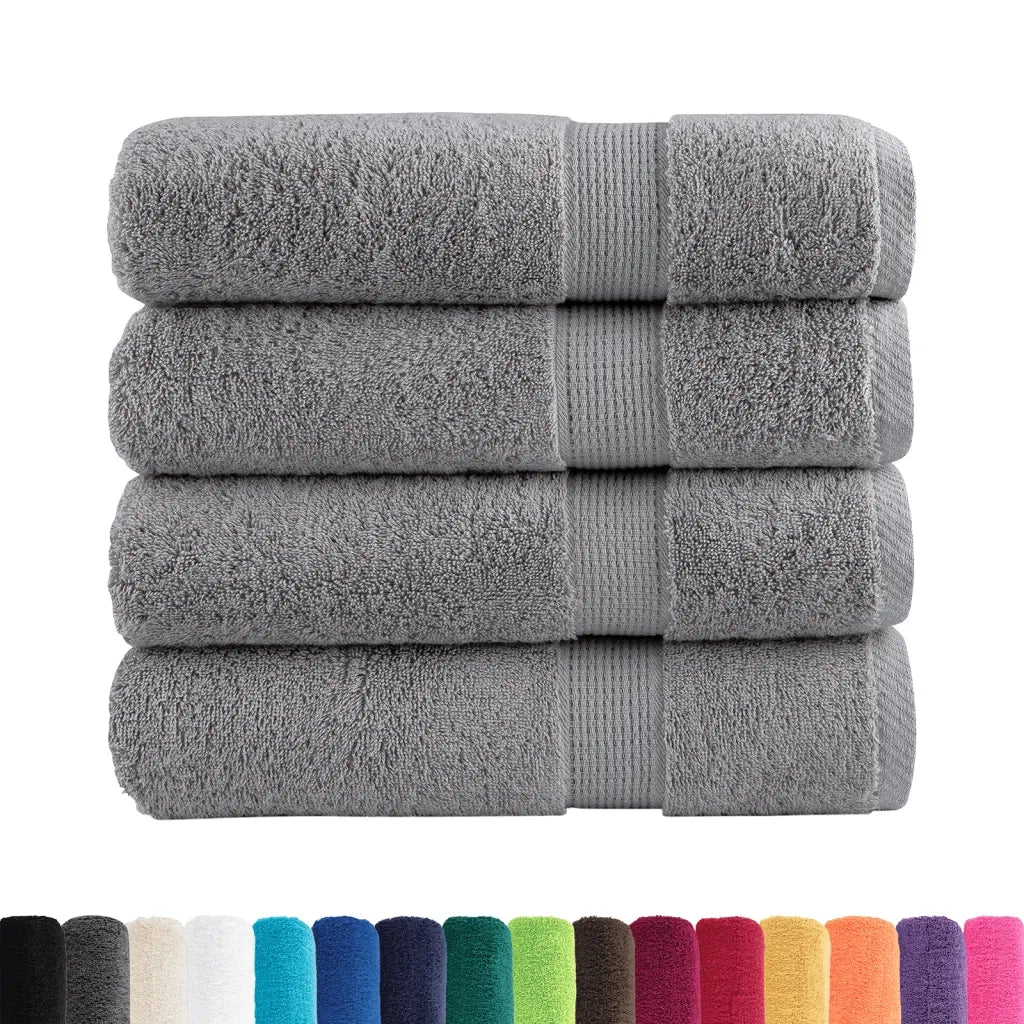 Asciugamani da bagno Premium SOLUND 4 pz | Teli per bagno Grigio 100x150 cm 600 g/m2