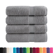 Asciugamani da bagno Premium SOLUND 4 pz | Teli per bagno Grigio 100x150 cm 600 g/m2