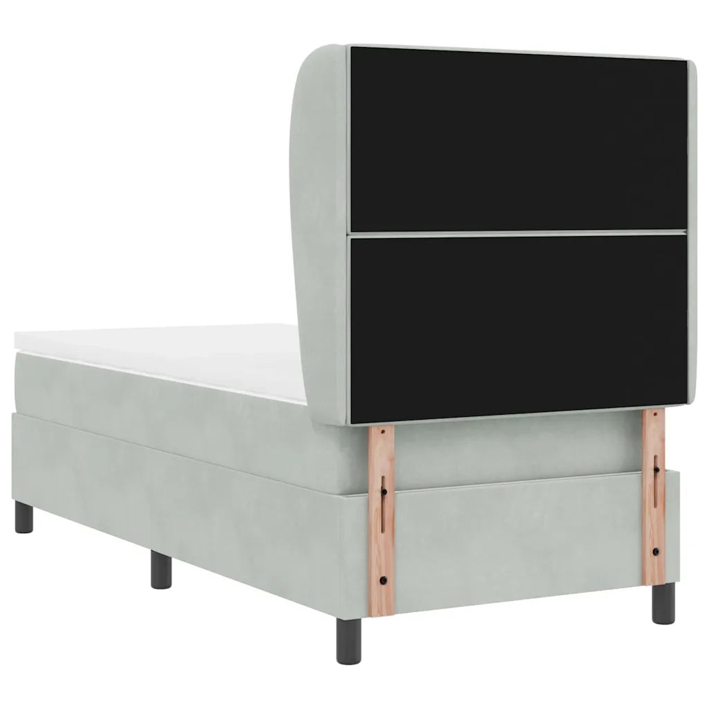 Letto a molle con testiera Grigio chiaro 190 x 90 cm Poliestere 3340850