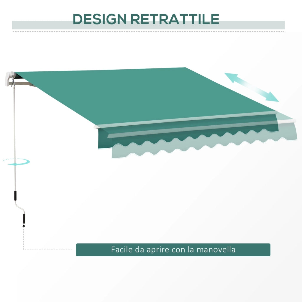 Tenda da Sole Avvolgibile a Parete 3x2.5m Verde Scuro