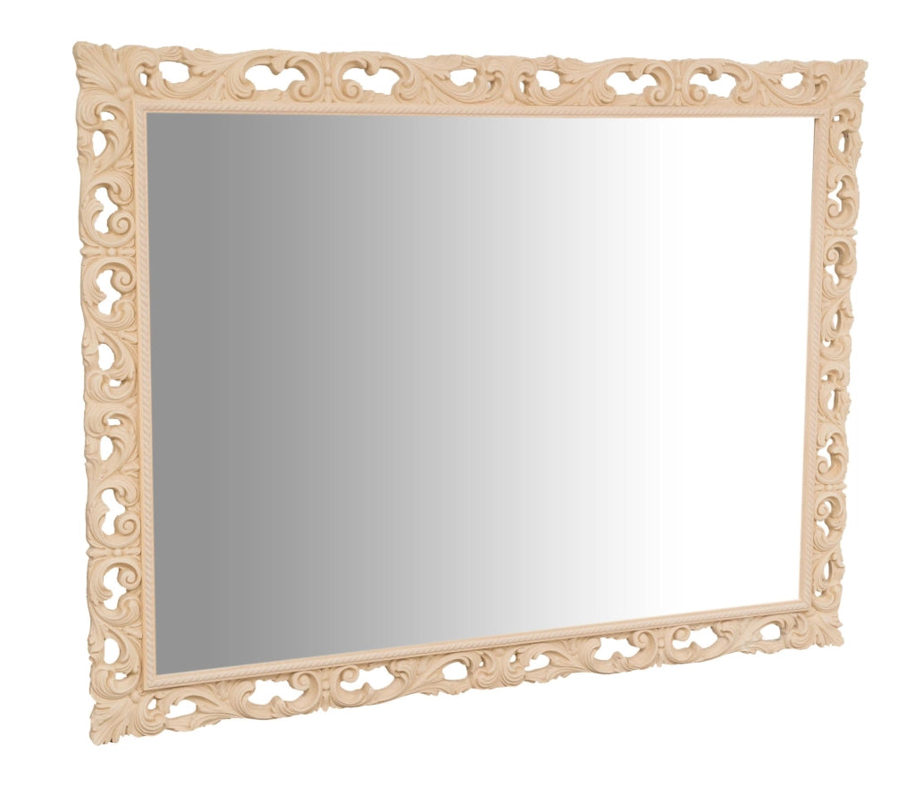 Biscottini SPECCHIERA DA PARETE IN LEGNO FINITURA GREZZA MADE IN ITALY realizzata Offerta