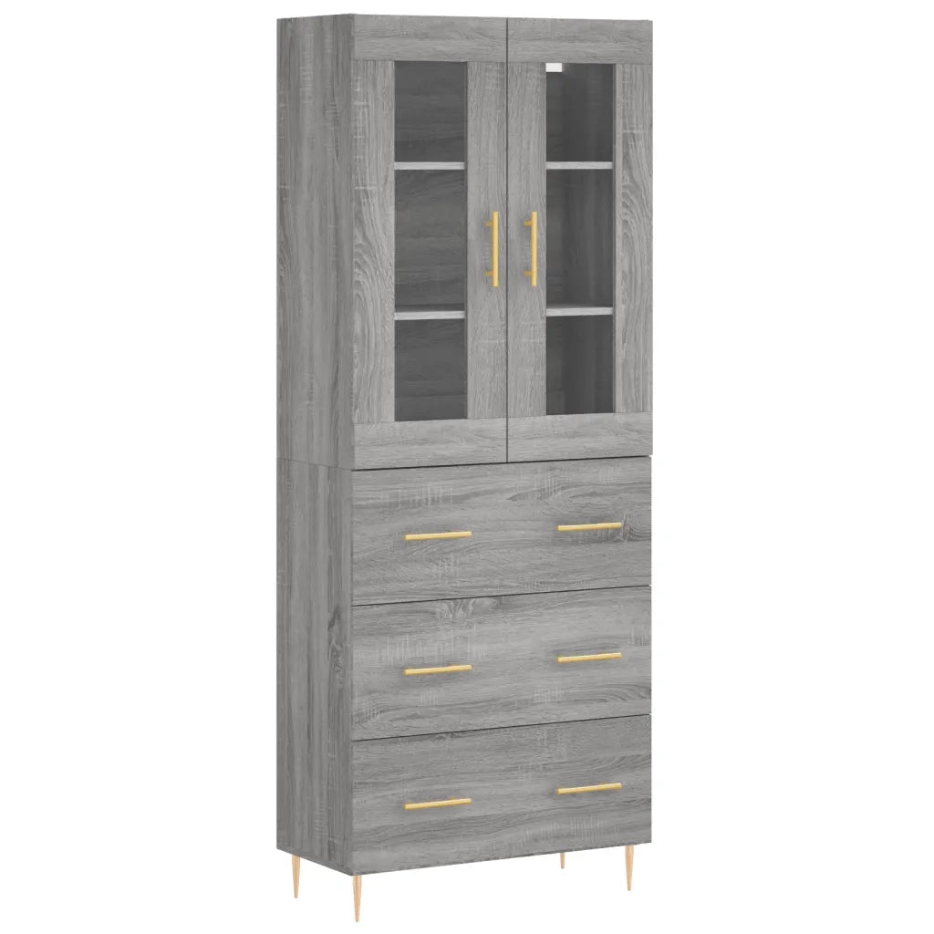 Credenza Grigio Sonoma 69,5x34x180 cm in Legno Multistrato 3198399