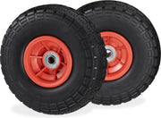 ruota per camion con 2 tasche pneumatici in gomma massiva resistenti alle fessurature 41/35-4 pollici - 16 mm asse fino a 150 kg - 260x85 mm - nero-rosso