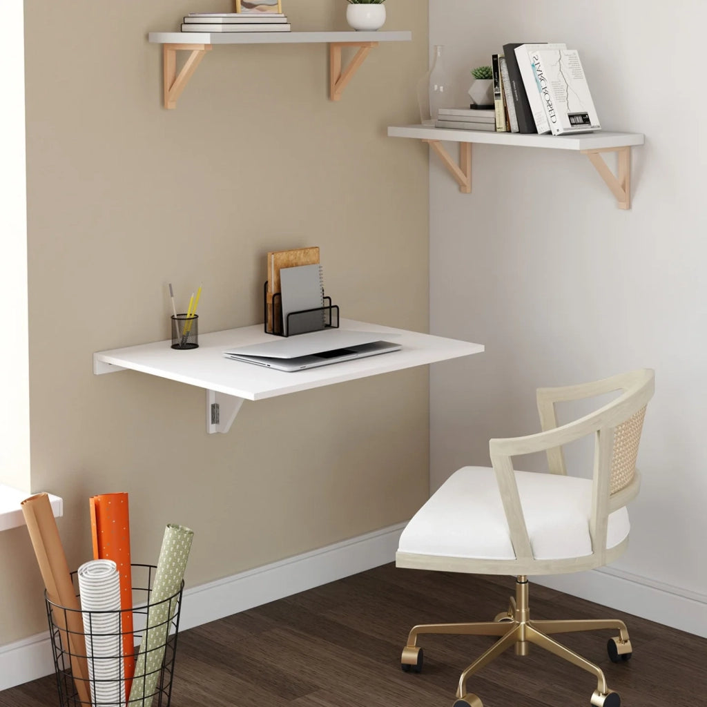 IDMarket - Tavolo da parete pieghevole EXPRESS per 2 persone, bianco L. 70 cm