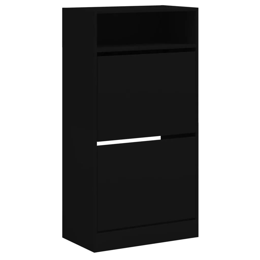 Scarpiera Nera 60x34x116 cm in Legno Multistrato 840016