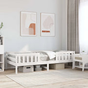 Letto senza Materasso-Struttura Letto Bianco 75x190 in Legno Massello di Pino 908276