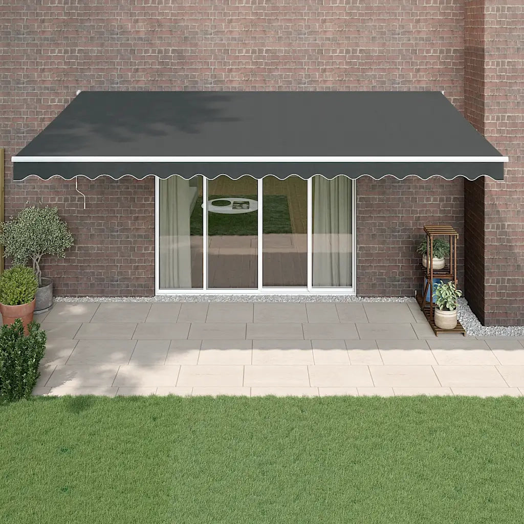 Tenda da Sole Retrattile Antracite 5x3 m in Tessuto e Alluminio 3154440