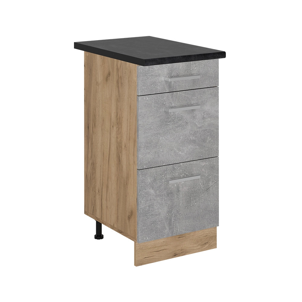 Vicco Mobiletto base per cucina Calcestruzzo 40 cm con cassetti, PL Antracite