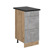 Vicco Mobiletto base per cucina Calcestruzzo 40 cm con cassetti, PL Antracite