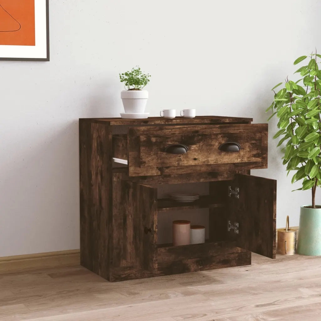 Credenza Rovere Fumo 70x35,5x67,5 cm in Legno Multistratocod mxl 127752