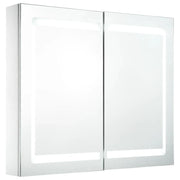 Mobiletto da bagno con specchio LED 80 x 12,2 x 68 cm MDF bianco 02_0006568