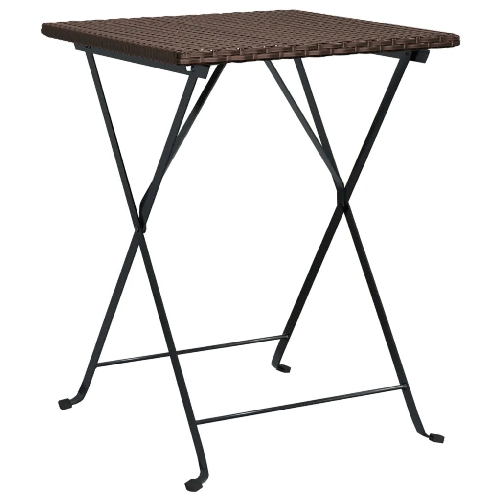 Set Pieghevole da Bistr¨° 3 pz | Set Salotto da Giardino Marrone in Polyrattan