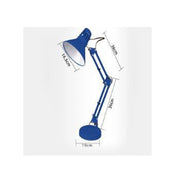 Trade Shop - Lampada Da Scrivania Con Braccio Snodabile Attacco E27 Luce Tavolo Per Ufficio - Blu