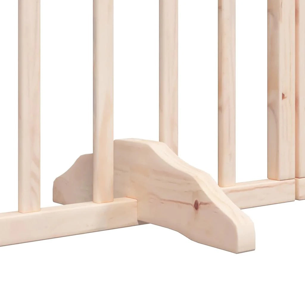 Cancelletto di sicurezza per cani con 6 pannelli in legno di pioppo marrone 02_0023324